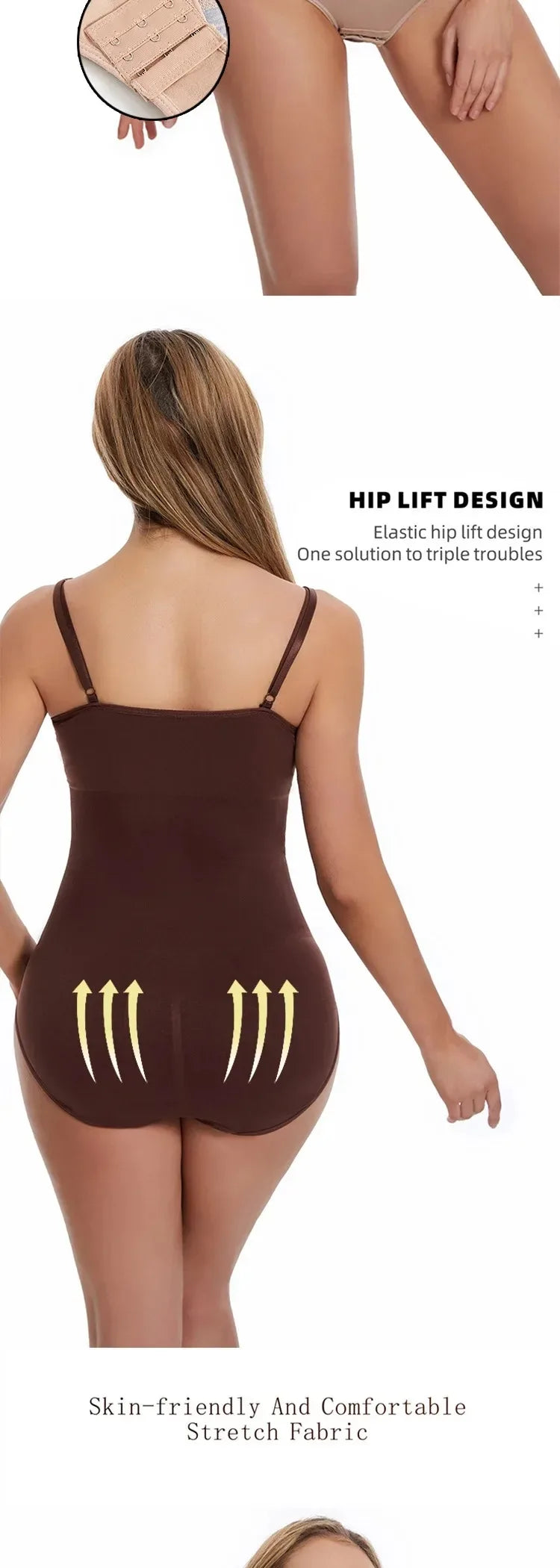 Seamless Slimming Butt Lifter Open-Crotch Bodysuit