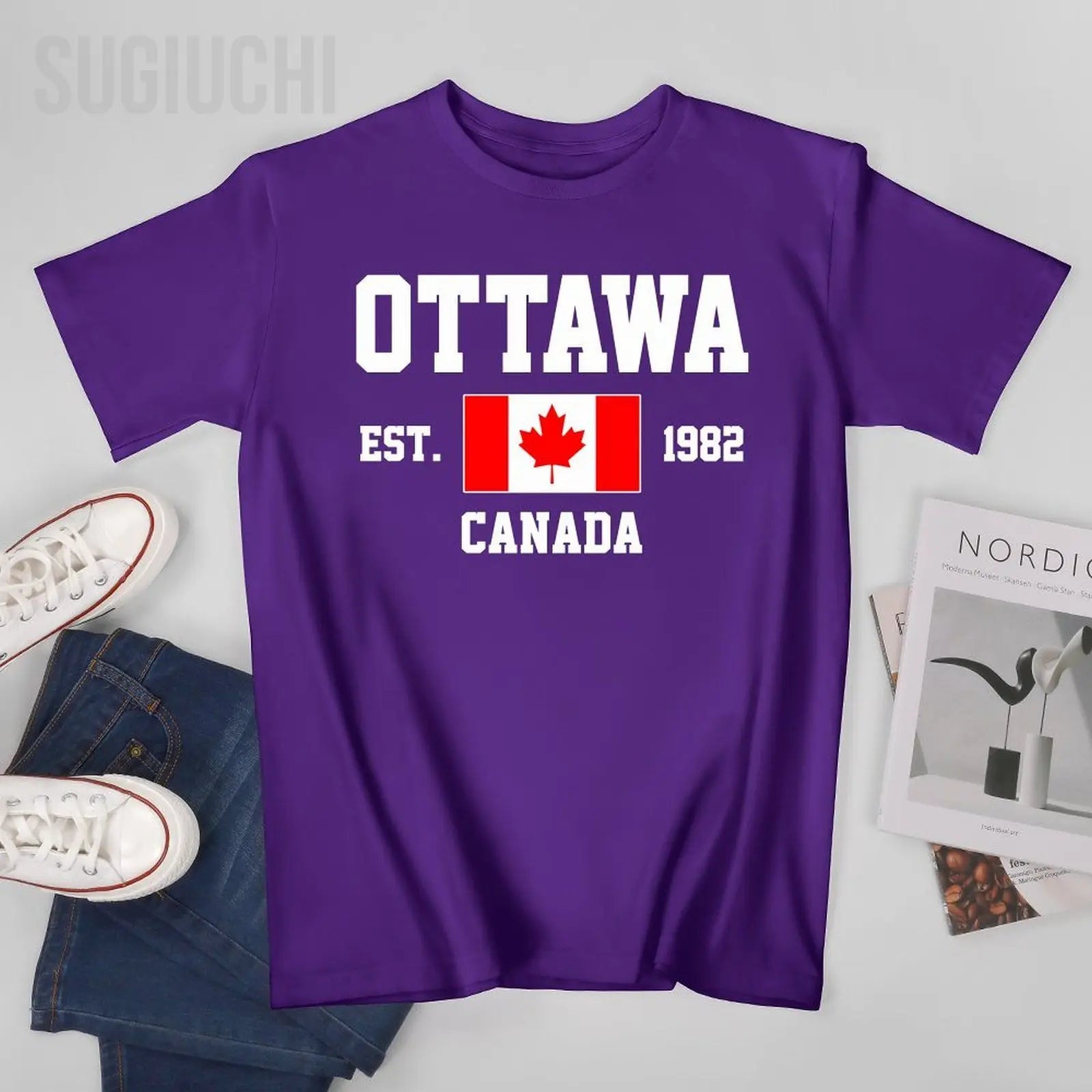 🧢 Sugiuchi 100% Cotton Casual Printed Tee – Unisex Everyday Style | T-shirt Imprimé Décontracté 100% Coton – Style Quotidien Unisexe
