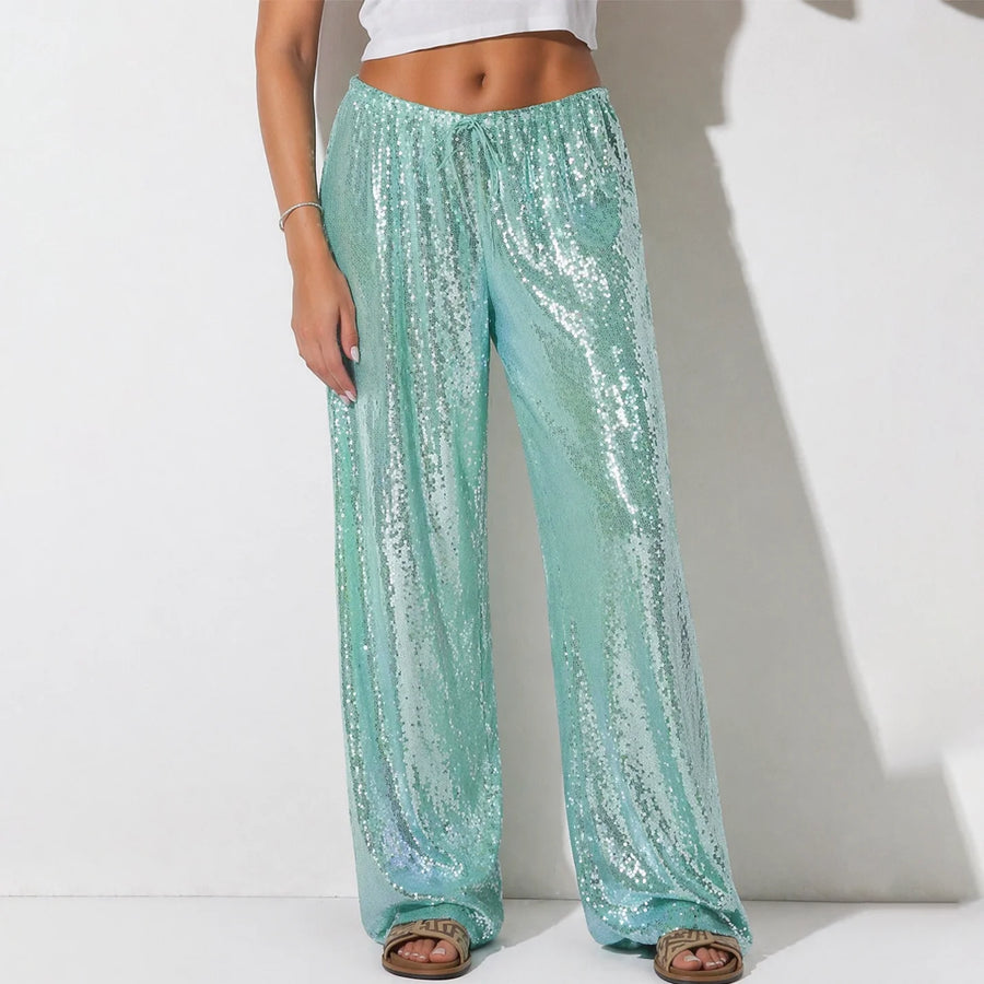 Women's Wide Leg Pants (Sky Blue) | OWNLUXE