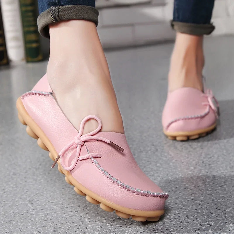 Women's Leather Plus-Size Loafers (Khaki) – Shop at OWNLUXE