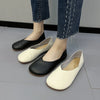 Women's Round Toe Leather Plus-Size Sneakers | OWNLUXE