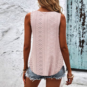 Cutout Sleeveless V-Neck Vest T-Shirt | OWNLUXE