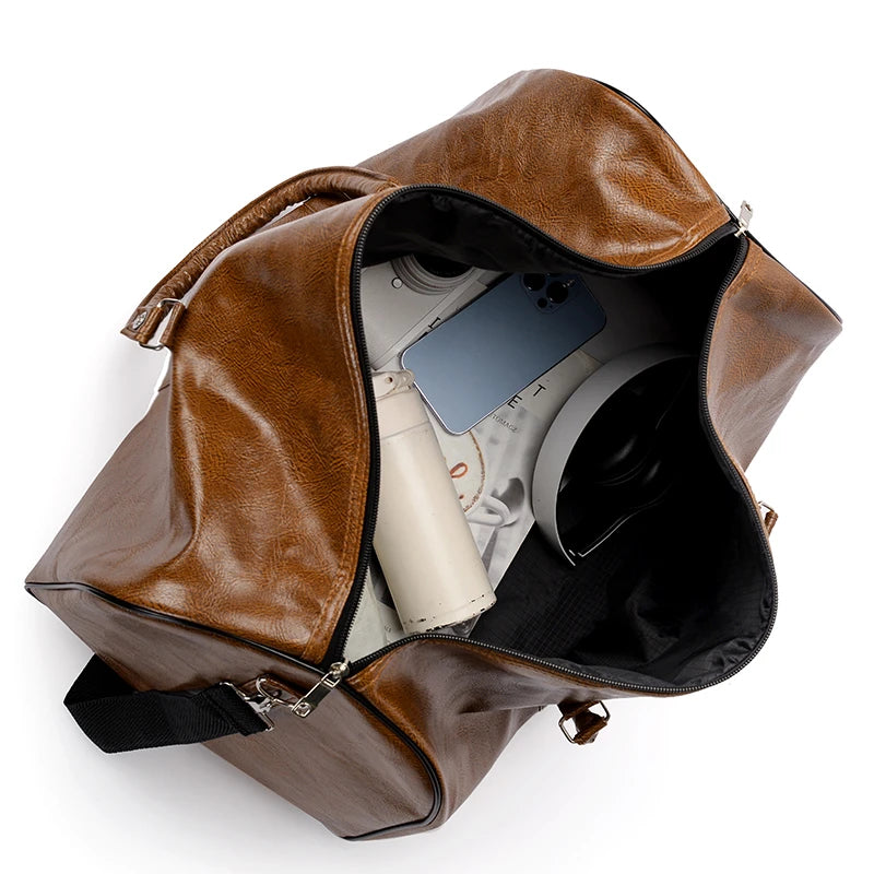 PU Leather Travel Duffle Bag | Sac de Voyage en Cuir PU