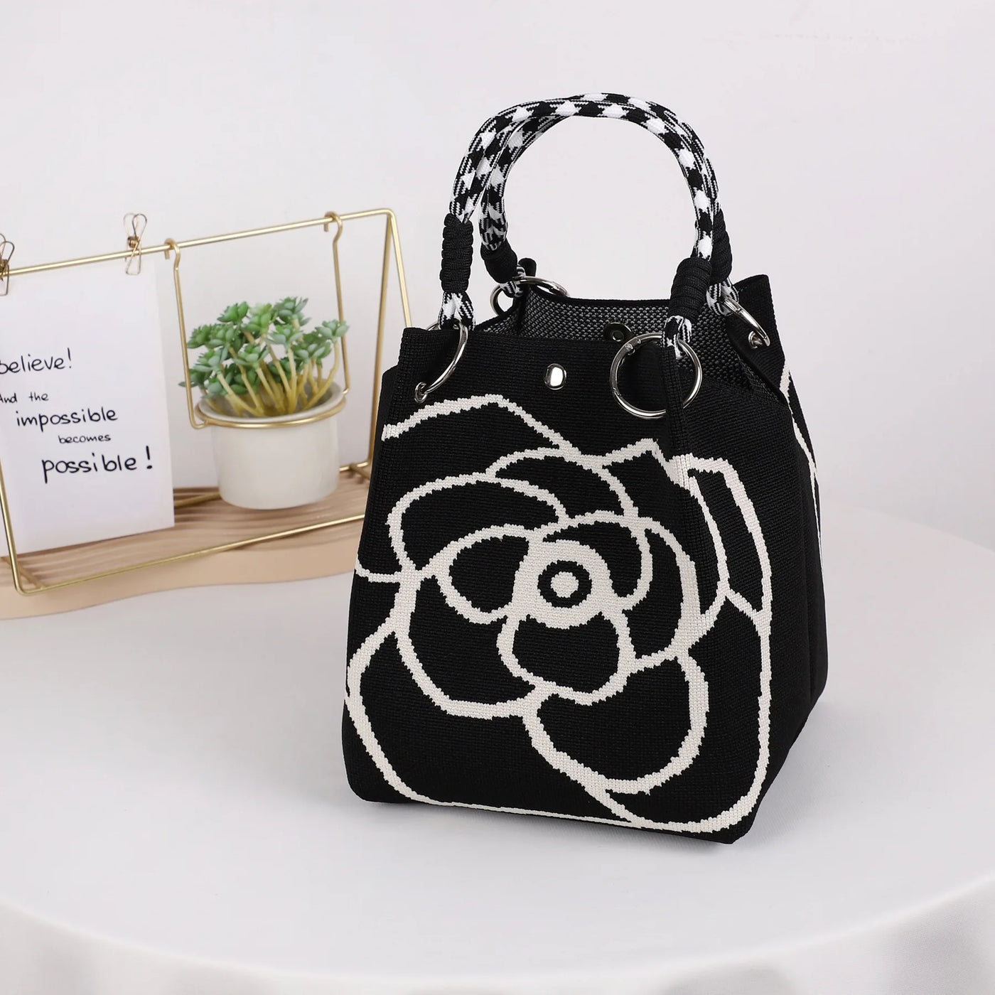 Knit Mini Bucket Bag | OWNLUXE