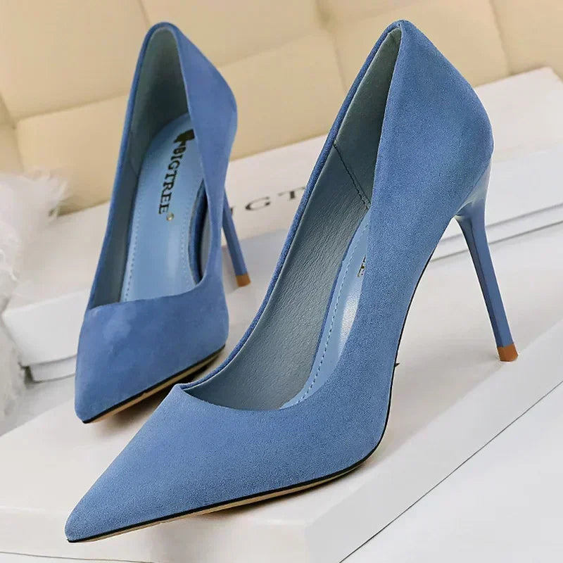 Women's Stiletto High-Heel Pumps (Orange) | OWNLUXE