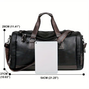 Multi-Compartment PU Leather Adjustable Travel Duffel Bag | OWNLUXE