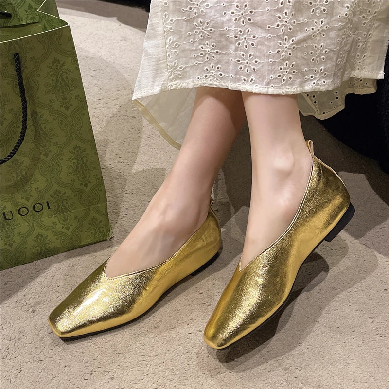 Women's Square Toe Leather Pumps (Brown) – Shop at OWNLUXE