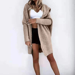 🧥 Women's Color Block Knit Cardigan – Cozy Stylish!