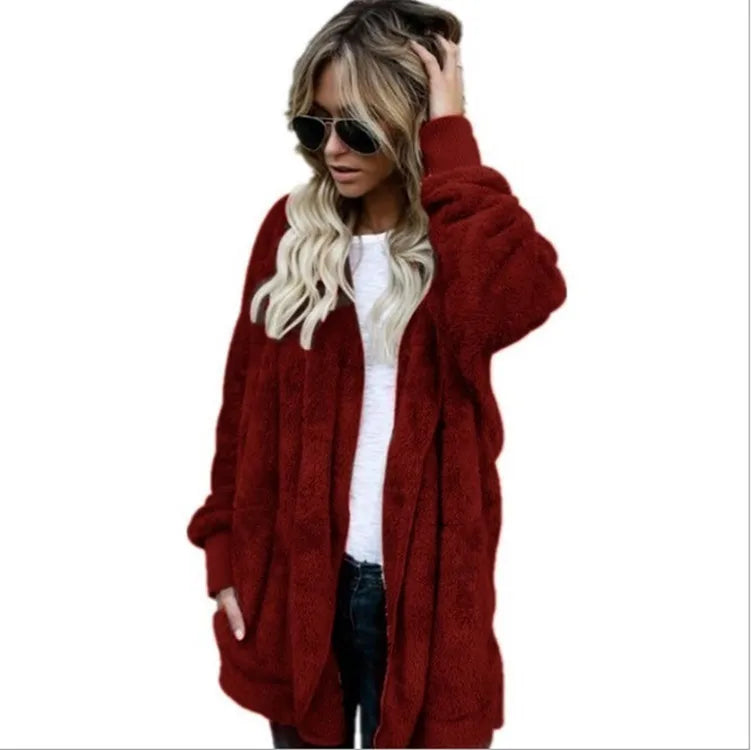 Double Fleece Hooded Cardigan – Thick, Slim & Cozy Layers