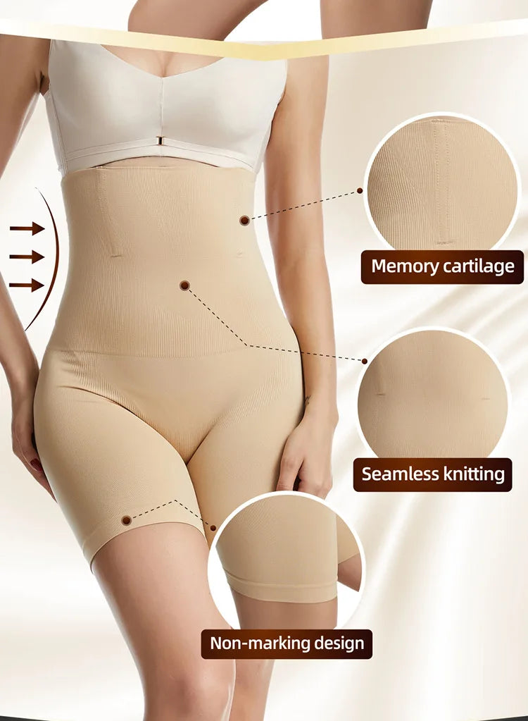 High-Waist Tummy Control Shaper Shorts - Butt Lifter Shapewear
