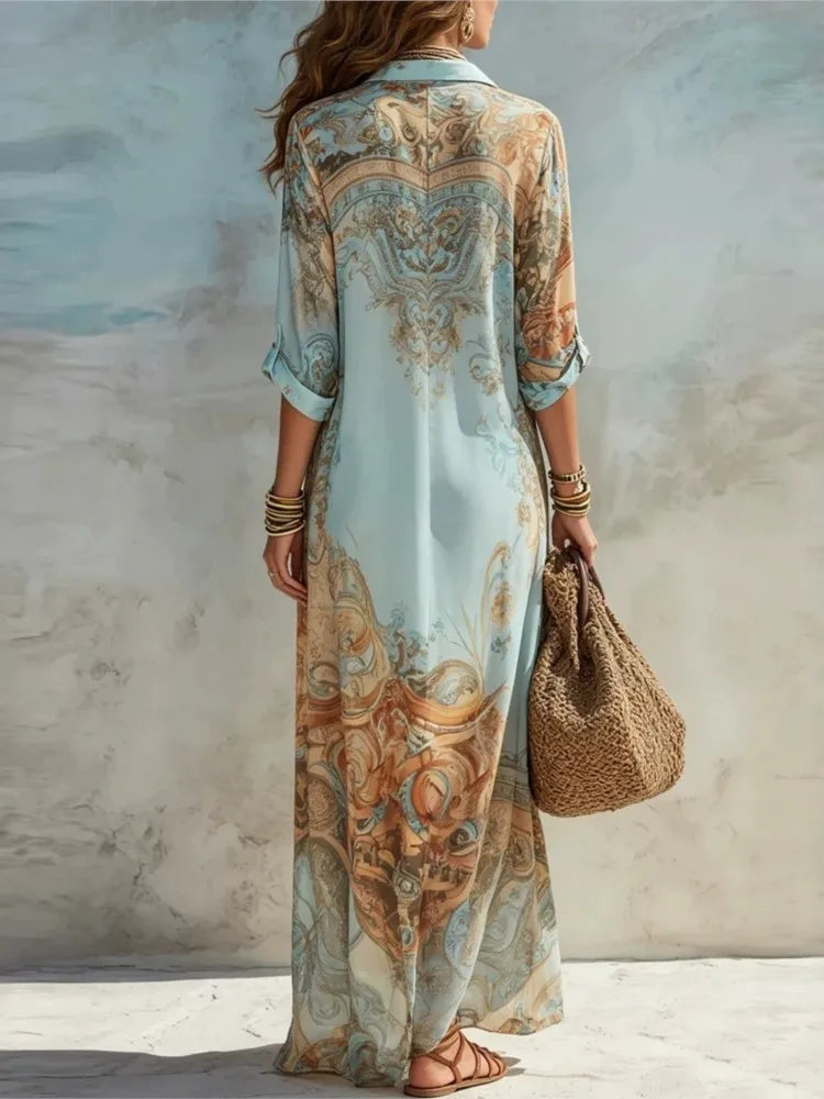 Women's Long-Sleeve Vintage Dress | OWNLUXE