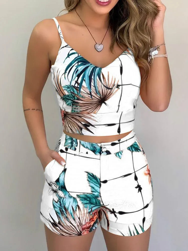 Casual Patchwork Summer Shorts with Elastic Waist  Hollow Out Pockets