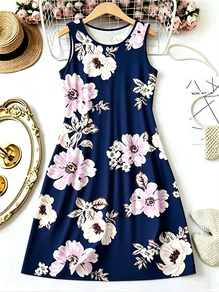 3D-Print Floral Print Sleeveless Printed Street | OWNLUXE