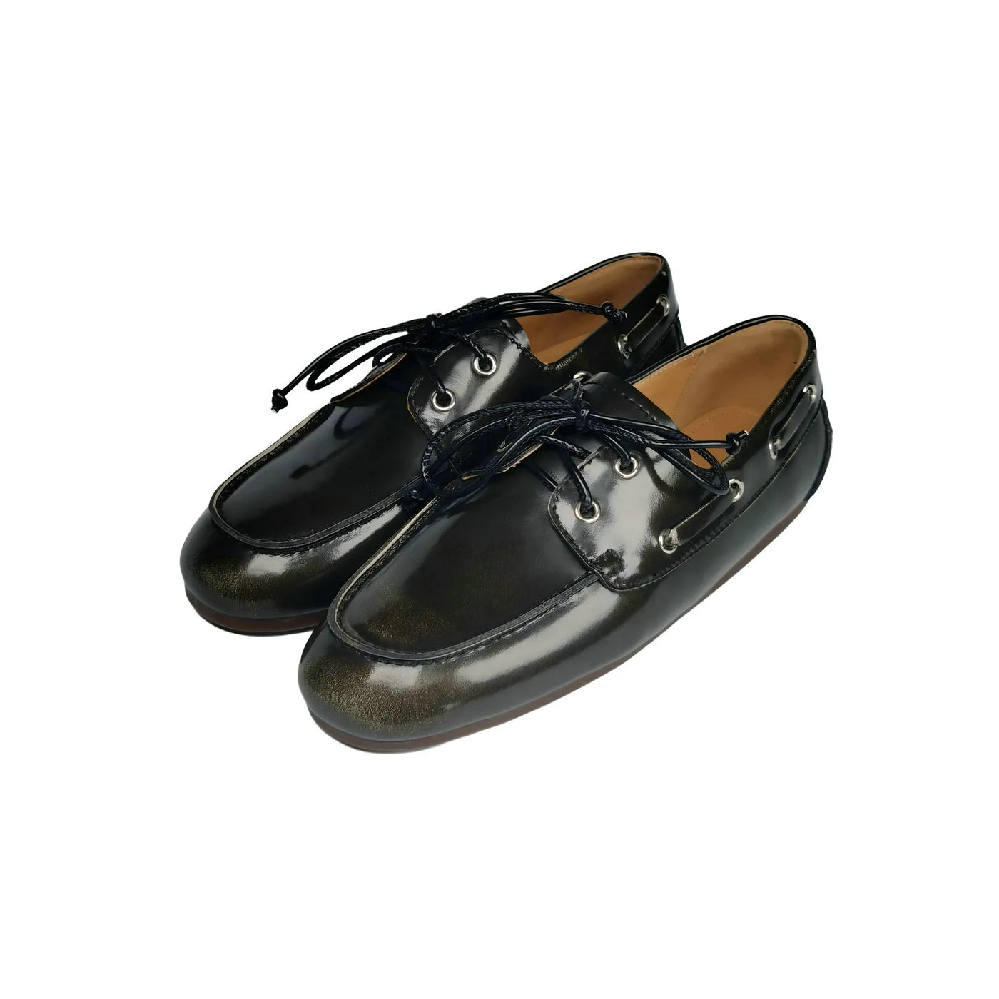 Women's Round Toe Lace Leather Loafers – Shop at OWNLUXE