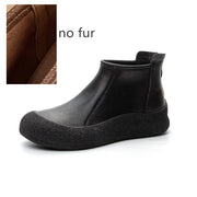 Women's Round Toe Leather Retro Boots – Shop at OWNLUXE