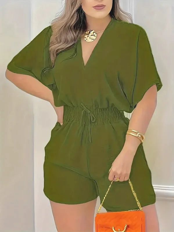 V-Neck Jumpsuit | OWNLUXE