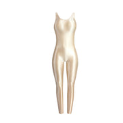 Faux Leather Shaping Jumpsuit - Sleeveless Body Sculpting One-Piece