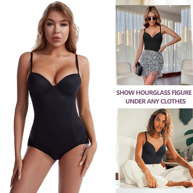 V-Neck Shapewear Bodysuit - Medium Control Tummy Shaper for Women