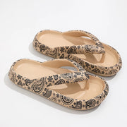 Women’s Cloud Flip Flops – Leopard Thick-Soled Sandals