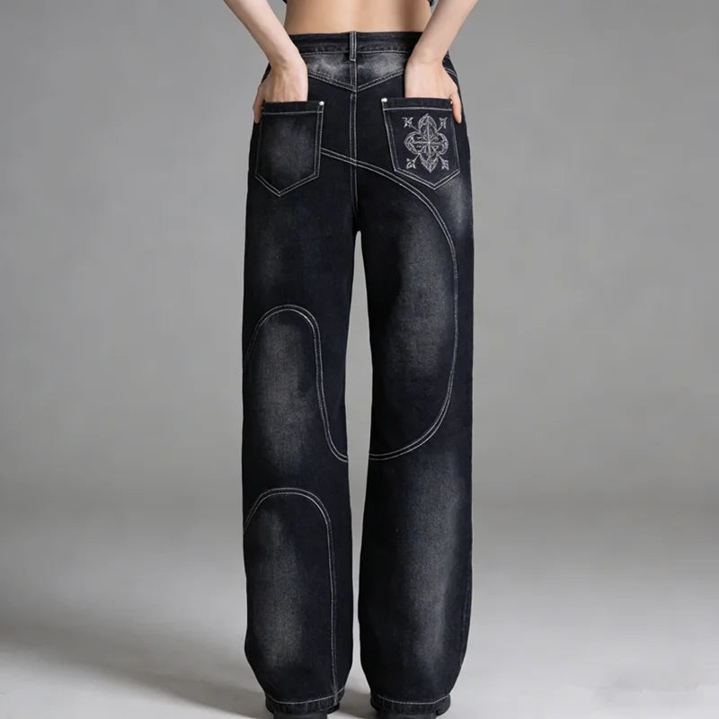 2026 American Trend Straight Jeans - Hip Hop Wide Leg Unisex