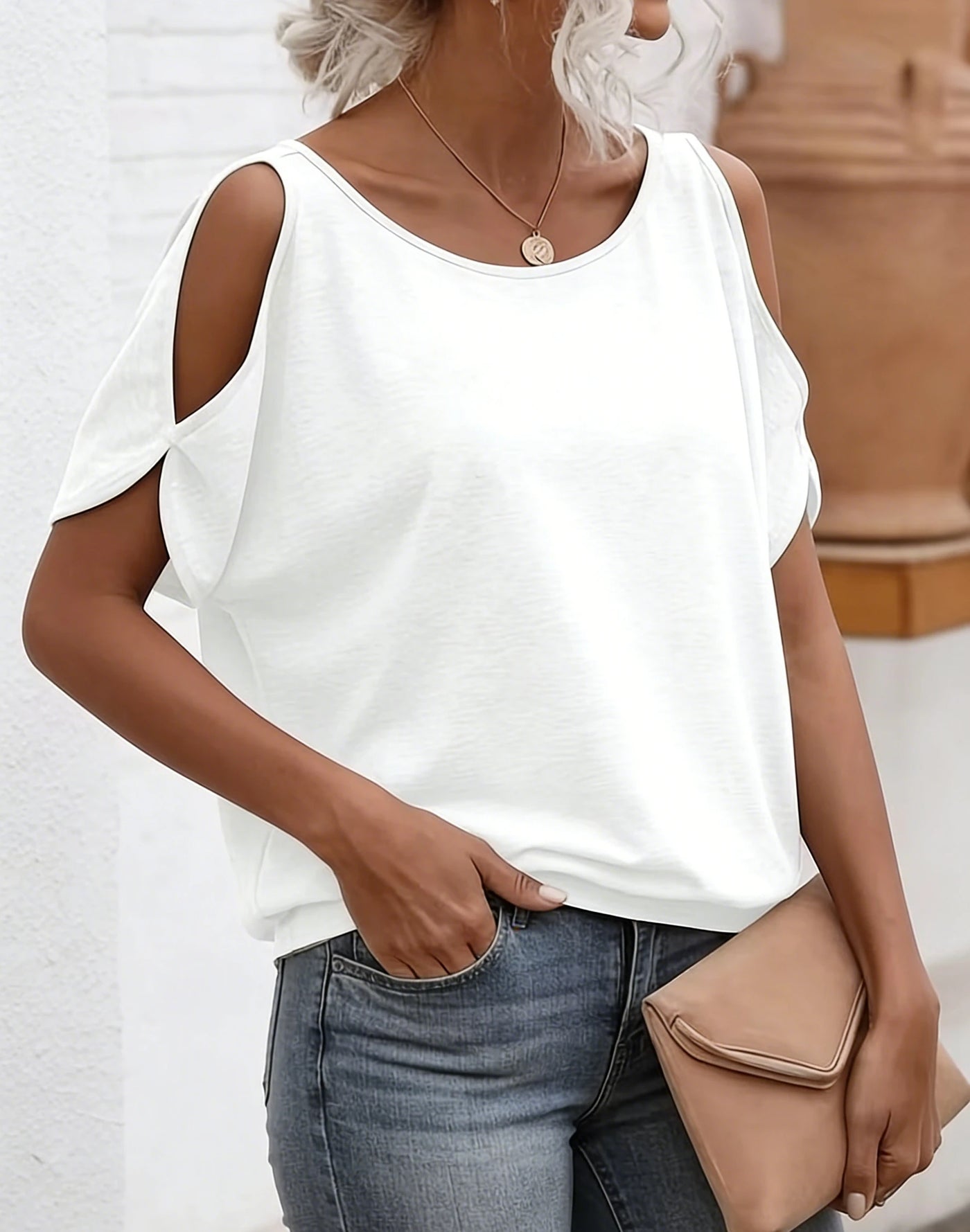 Short-Sleeve Knit T-Shirt | OWNLUXE