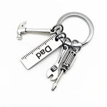 Load image into Gallery viewer, Dad Letters Keychains Creative Hammer Screwdriver Wrench Keyring Handbag Decor Tassel Hanging Pendant Father&#39;s Day Gifts
