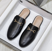 Women’s Chain Detail Flat Mules – Closed Toe Slides
