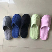 Disposable Hotel Spa Slippers – 5 Pairs Plush Cotton Slides