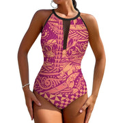 High-Waist Push-Up Printed Backless One-Piece Swimsuit | OWNLUXE