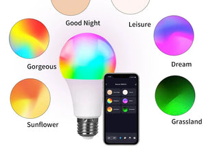 Smart LED Light Bulb – App Controlled | Color-Changing, Dimmable, WiFi Bluetooth Bulb