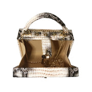 Snake Print Box Handbag – Structured PU Shoulder Bag | OWNLUXE