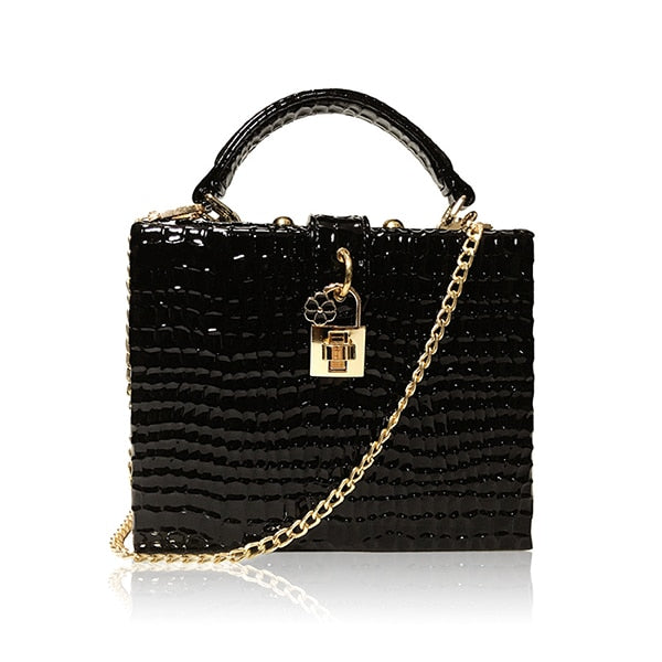 Snake Print Box Handbag – Structured PU Shoulder Bag | OWNLUXE