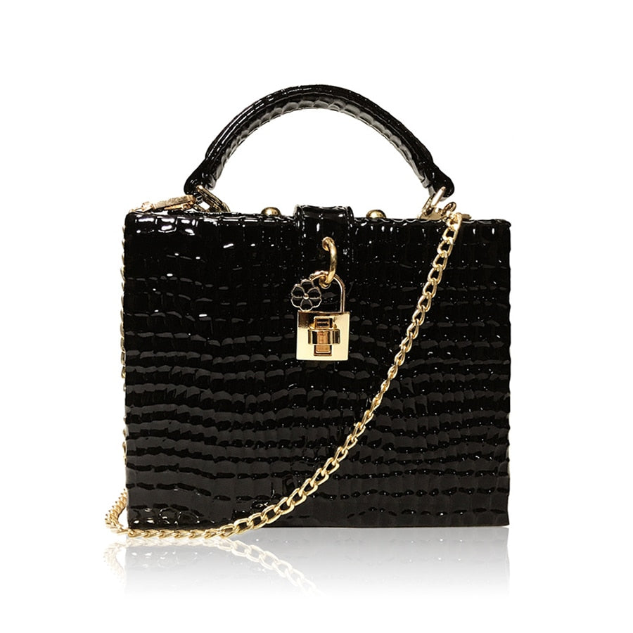 Snake Print Box Handbag – Structured PU Shoulder Bag | OWNLUXE