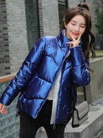 Load image into Gallery viewer, Women’s Reflective Wide-Waist Winter Jacket, Padded PU
