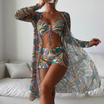 Load image into Gallery viewer, High Waist 3 Piece Bikini Set
