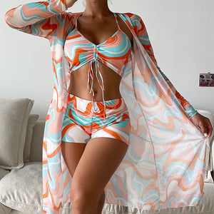 High Waist 3 Piece Bikini Set