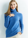 Turtleneck Long-Sleeve Knit Wool Sweater | OWNLUXE
