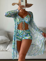 Load image into Gallery viewer, High Waist 3 Piece Bikini Set
