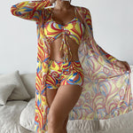 Load image into Gallery viewer, High Waist 3 Piece Bikini Set
