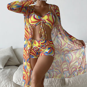 High Waist 3 Piece Bikini Set
