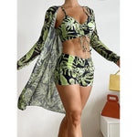 Load image into Gallery viewer, High Waist 3 Piece Bikini Set
