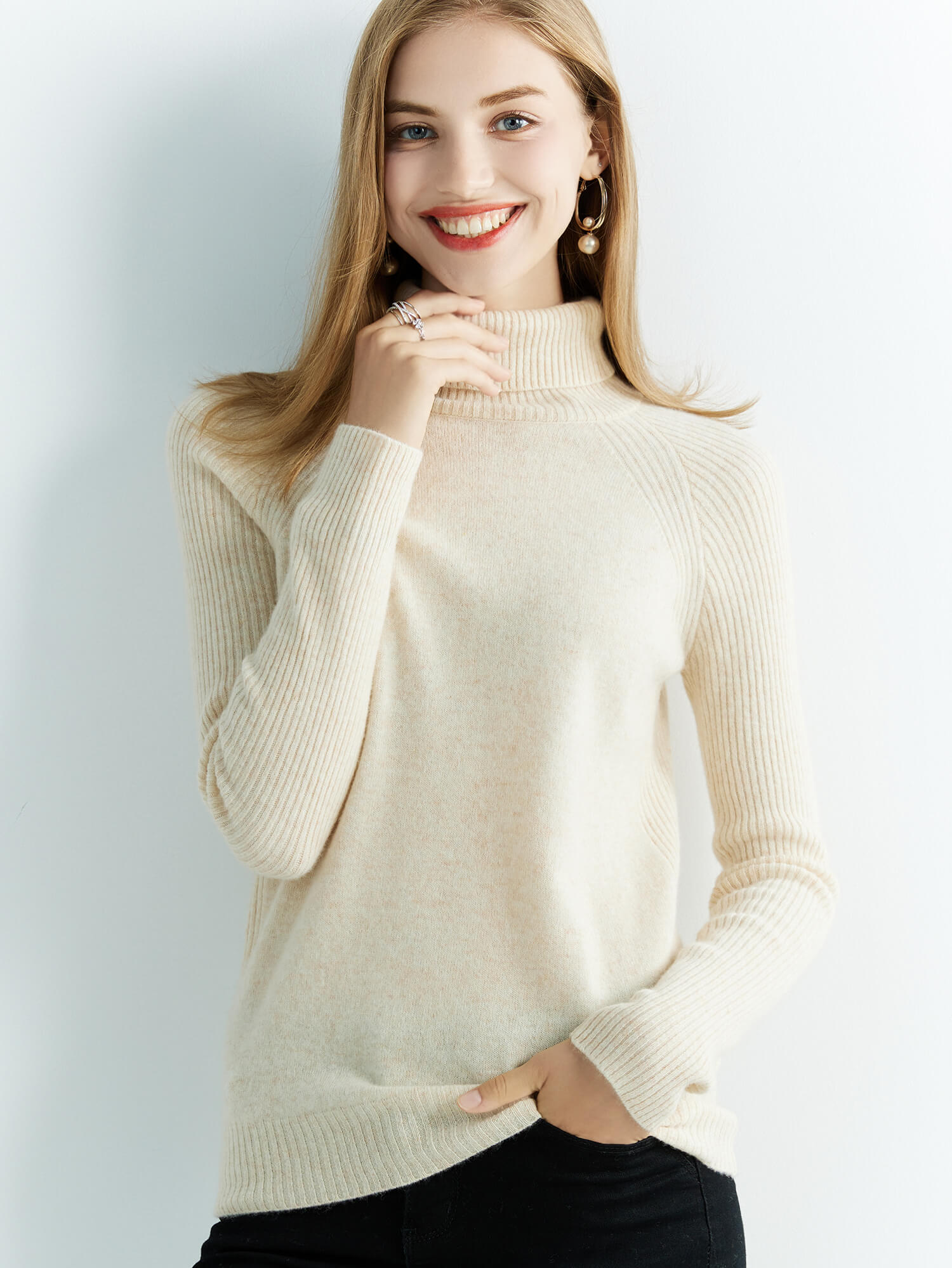 100% Merino Wool Turtleneck Sweater