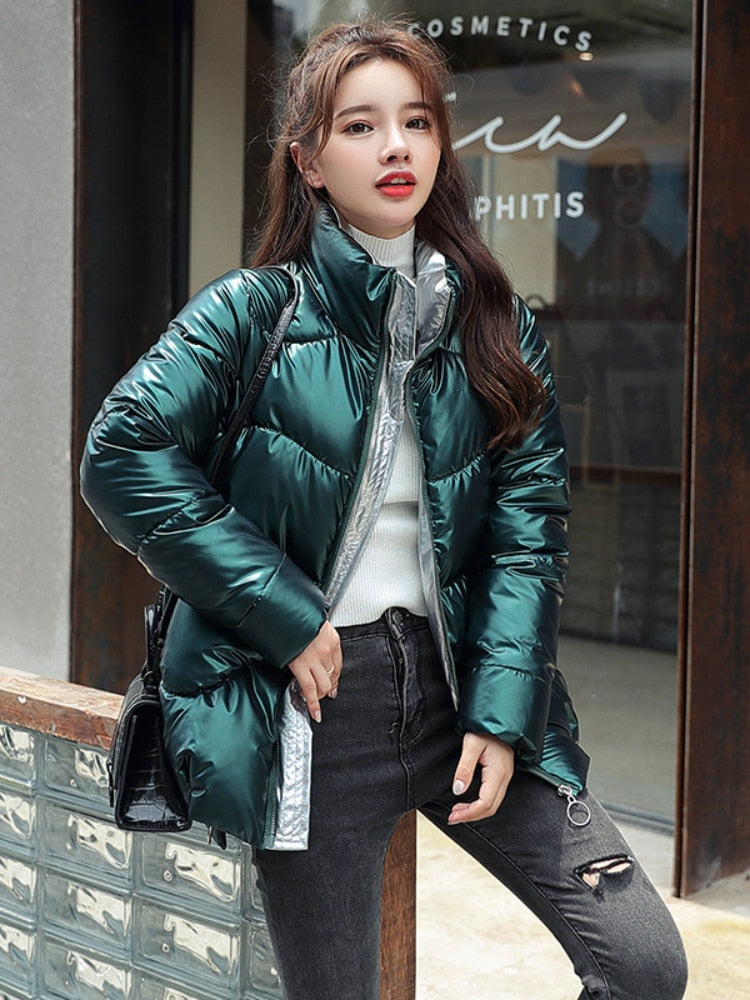 Reflective Winter Jacket – Padded Wide-Waist Parka