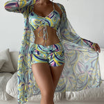 Load image into Gallery viewer, High Waist 3 Piece Bikini Set
