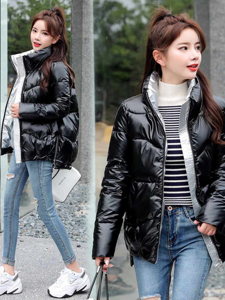 Reflective Winter Jacket – Padded Wide-Waist Parka