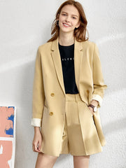 V-Neck Office Blazer - Straight Fit Work Jacket for Women