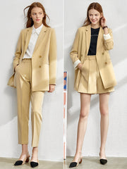 V-Neck Office Blazer - Straight Fit Work Jacket for Women