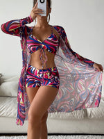 Load image into Gallery viewer, High Waist 3 Piece Bikini Set
