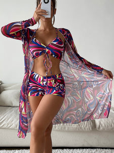 High Waist 3 Piece Bikini Set