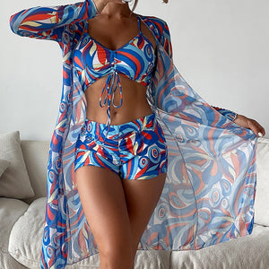 High Waist 3 Piece Bikini Set